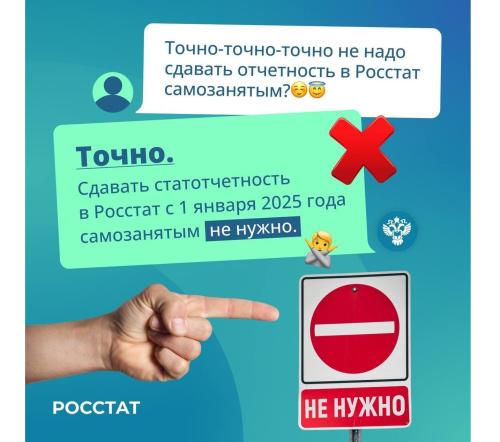 Самозанятым не нужно сдавать статистическую отчётность