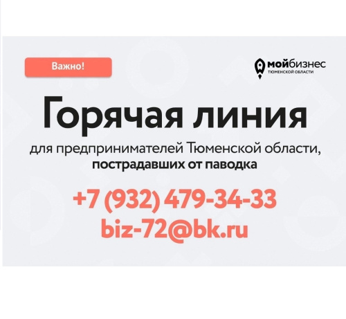 В Тюменской области работает горячая линия для предпринимателей, чей бизнес пострадал в результате паводка